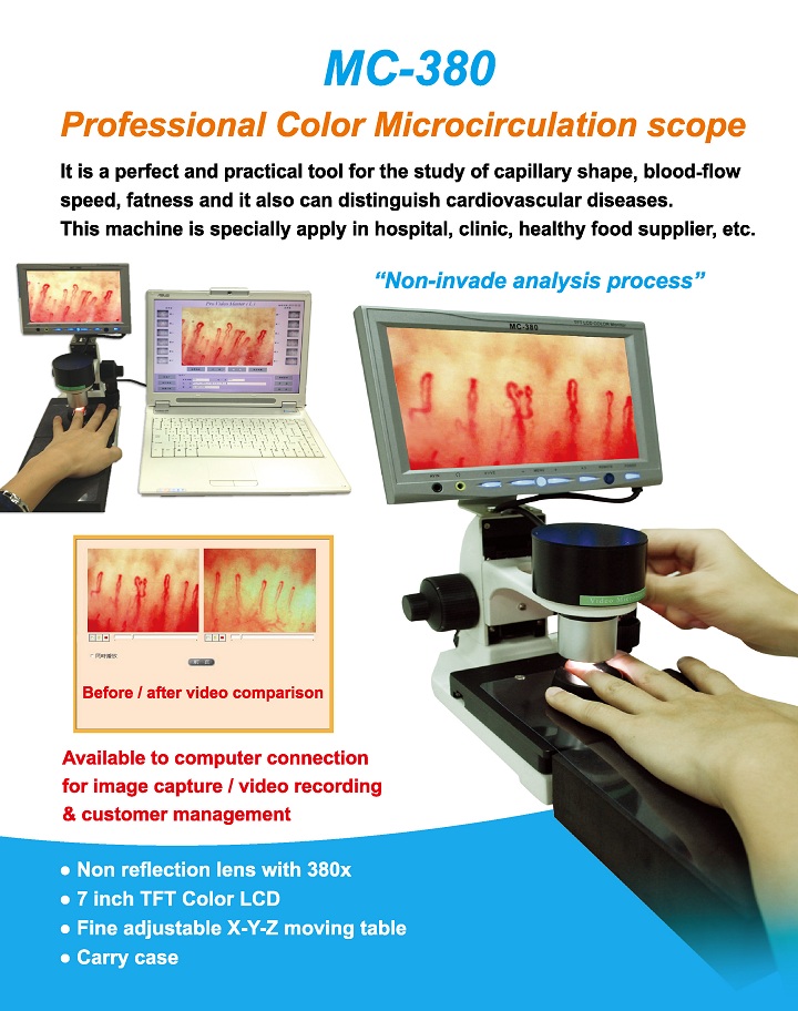 nail fold capillary microscope portable clincial capillaroscope microcirculation microscope nail fold microcirculation analyser