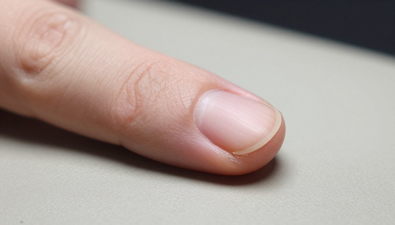 Close clinical view of human fingernail anatomy highlighting the periungual margin