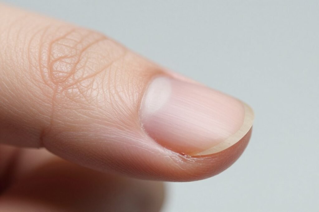 Macro view of lateral nail sulcus and adjacent epidermal skin barrier Macro view of lateral nail sulcus and adjacent epidermal skin barrier
